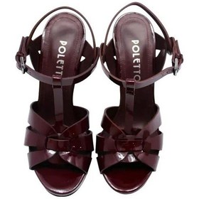 Resim Poletto Hakiki Deri Bordo Sandalet Topuklu 6564 210-879 Bordo 