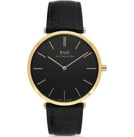 Resim Rms Zeitmeister Rms.1.ag1532.05 Deri Kordonlu Kristal Camlı Suya Dayanıklı Siyah Erkek Kol Saati 