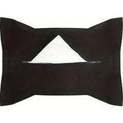 Resim Dream011 Tesla Model 3 Y İçin Siyah Pvc Deri Konsol Desteği Ve Mendillik Saklama Çantası 