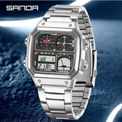 Resim Oldfriend Sanda Erkek Spor Saati Su Geçirmez Kronograf Analog Dijital Silvery Black S Diğer 