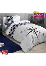 Resim Taç Genç Modası Nevresim Takımı Tek Kişilik Navi Lacivert 