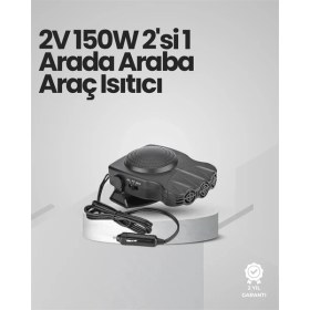 Resim Ponna Taşınabilir Araç Isıtıcı ve Fan | 3'ü 1 Arada Fonksiyon, Hava Temizleme, Yaz-Kış Kullanım 