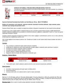 Resim Supravet Sterilised Kısırlaştırılmış Kedi Malt Macun 100 Gr +Kedi Dış Parazit Bakım Yağı Damlası 3 ADET 