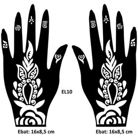 Resim Airbrush Tattoo Tomurcuk Desenler El Üstü Kına Kalıbı Kınasız Sadece Desen 2'li 