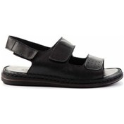 Resim Siyah Leather Erkek Sandalet E05804022243 Siyah 