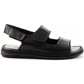 Resim Siyah Leather Erkek Sandalet E05804022243 Siyah 