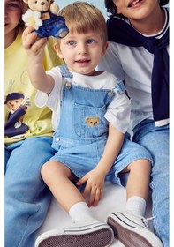 Resim Defacto Ayıcılıklı Ayıcıklı Jean Tulum Erkek Bebek H2840A526SM Mavi 
