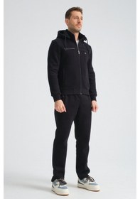 Resim Shooter Sportswear Shooter Erkek Premium Kışlık Eşofman Takımı Regular Kapüşonlu Siyah 