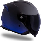 Resim Palio 2.0 Deepsky Mat Siyah-navy Mavi Güneş Vizörlü Açık Kask C5 Mat Siyah 