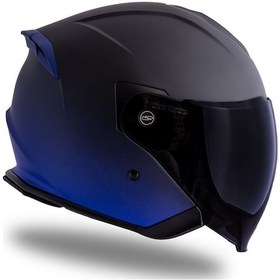 Resim Palio 2.0 Deepsky Mat Siyah-navy Mavi Güneş Vizörlü Açık Kask C5 Mat Siyah 