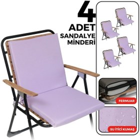 Resim Xpermate 4'lü Arkalıklı Sandalye Minderi Fermuarlı 40x40 Lila 