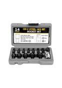 Resim Xindoker 14 Parçalı 1/2in Krom Vanadyum Çelik Anahtar Takımı - Otomotiv Ve Makine Tamiri İçin Profesyonel Set 
