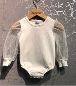 Resim ŞAPKAKİDS Kız Bebek Ribana Kolları Tül Tek Üst 