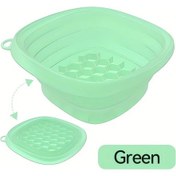 Resim Boatshop1 Rv Yüz Buz Kabı Yeşil Katlanabilir Banyo Kasesi Yumuşak Dayanıklı Silikon Yüz Kupası Seyahat Spa Ev Karavan İçin 