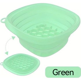 Resim Boatshop1 Rv Yüz Buz Kabı Yeşil Katlanabilir Banyo Kasesi Yumuşak Dayanıklı Silikon Yüz Kupası Seyahat Spa Ev Karavan İçin 