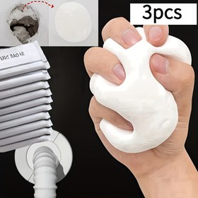 Resim 3 adet/5 adet/10 adet Yüksek Kaliteli Sızdırmazlık Kauçuk, Boşlukları ve Delikleri Doldurmak, Böcek Karşıtı, Isıya Dayanıklı, Evsel Kanalizasyon Doldurma ve Onarımı Duvar Çamuru, Boru Kokusu ve Böcek Önleme, Dayanıklı Kuru Duvar Yama Kir, DIY Ev Onarımı ve Yenileme için Mükemmel. Banyo Malzemeleri/Banyo Aksesuarları 