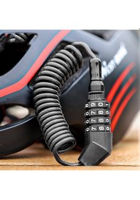 Resim Batı Bisiklet Yp0705063 Bisiklet Kilidi Motosiklet Kask Kilidi Hırsızlığa Karşı Şifre Kablo Kilidi Siyah 