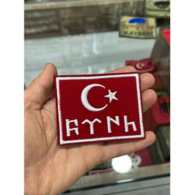 Resim Göktürkçe "türk" Yazılı Büyük Boy Arkası Cırtlı Patch (Peç) 