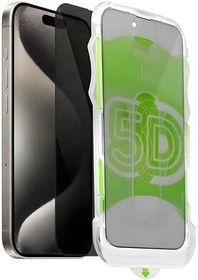 Resim Ehr. iPhone 15 Pro Max ile Uyumlu Gizlilik Filtreli Darbelere Karşı Maksimum Koruma Sağlayan ve Kolay Uygulama Aparatlı Toz Bırakmayan Hayalet Cam (iPhone 15 Pro Max) 