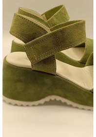 Resim Hera Yeşil Süet Dolgu Topuk Sandalet Yesil 