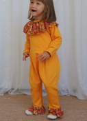 Resim Parla Kids Kız Bebek Lotus Hardal Çiçekli Uzun Kollu Çıtçıtlı Yakalı Tulum 
