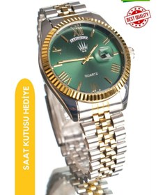 Resim WATCHOFROYAL Royal date Silver Gold Green Kol Saati 