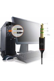 Resim Shn Kulaklık Ses Mikrofon Ayırıcı Dönüştürücü Çoklayıcı Kablo (1x3.5 Dişi- 2 X 3.5mm Erkek) 