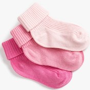 Resim Kız Bebek Çorap Paketi 3'lü Basic Pamuk Karışımlı 
