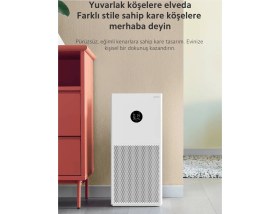 Resim Xiaomi 43M² Kapsama Alanlı Bebek ve Yatak Odası Uyumlu Akıllı Hava Temizleyici Kare Tasarım Ultra Sessiz Uyku Modlu Virüs Bakteri ve Alerjen Engelleyici LED Ekranlı Beyaz 