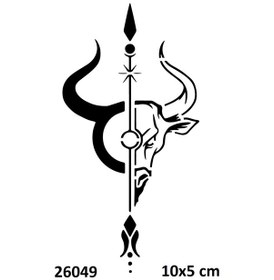 Resim Airbrush Tattoo Öküz Kafası Ok Yapışkanlı Stencil Süsleme Ve Boyama Kalıbı Stencil Kalıp 