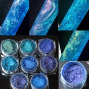 Resim 1 Şişe Mavi-Yeşil Serisi Chameleon Tozu İnci Tozu Gradyan Tozu Kristal Kil, Reçine, Plastik ve Cam Yapımı İçin Uygun 
