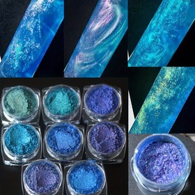 Resim 1 Şişe Mavi-Yeşil Serisi Chameleon Tozu İnci Tozu Gradyan Tozu Kristal Kil, Reçine, Plastik ve Cam Yapımı İçin Uygun 