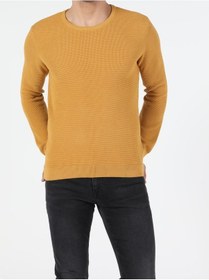 Resim Colin's Slim Fit Bisiklet Yaka Erkek Safran Kazak CL1052174_Q1.V1_YLS 