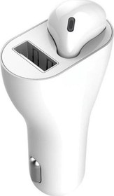 Resim MF Product Jettpower 0180 Araç Şarjı & Mono Bluetooth Kulaklık Beyaz 