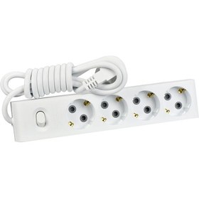 Resim Günsan Dörtlü Çocuk Korumalı Topraklı Anahtarlı Grup Priz 3 Metre 