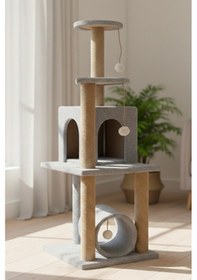 Resim Missidea T06 Kedi Oyun Evi Kedi Tırmalama Ve Oyun Evi Gri 