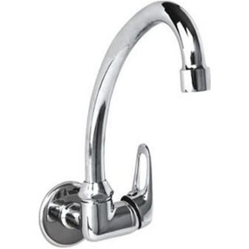 Resim İtimat Zeta Mix 383 Duvardan Tekli Eviye Bataryası Gümüş 