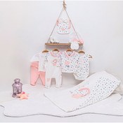 Resim TOFFERS Kız Bebek 10’lu Kalp Desenli Lüx Hastane Çıkışı – %100 Pamuk, Tulum Seti, Somon Yeni Doğan Takımı 