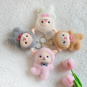 Resim Dzjjna Yeni 1 Adet Iyi Şanslar Karikatür Peluş Oyuncak Bebek Anahtarlık Sevimli Bebek Anahtar Küçük Kolye (Yurt Dışından) 