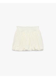 Resim Koton Yüksek Bel Mini Spor Balon Şort Etek Ekru 6wak40025nw Ekru 
