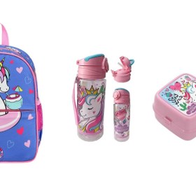 Resim UNICORN ve Flamingo Desenli Anaokulu Kreş Sırt Çantası SETİ (3 PARÇA) 