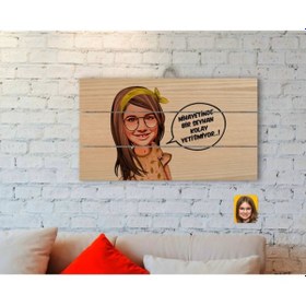 Resim Kişiye Özel Kız Çocuk Kolay Yetişmiyor Karikatürlü Otantik Ahşap (481500748) 