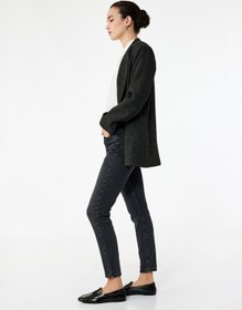 Resim Koton Yüksek Bel Dar Kesim Jean Pantolon - Skinny Push Up Fit Jean Siyah 6wal40055md Siyah 