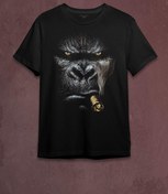 Resim Kendim Seçtim Puro Içen Şempanze Monkey Goril Maymun Baskılı Tişört Unisex T-shirt 