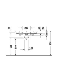 Resim Duravit White Tulip Etajerli Lavabo 75 CM 