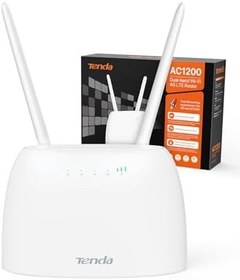 Resim Tenda 4G07 4G Router 4g Box, 4G+ LTE Çift Bant WiFi Modem (5GHz: 867 Mbps +2.4GHz: 300 Mbps) Herhangi bir Operatör için SIM Kartlı 4GMobil Yönlendirici, 64 Cihaza Kadar Bağlantı 