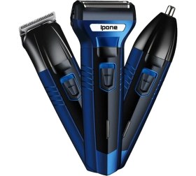 Resim Ipone IP-2020 3 Başlıklı Saç Sakal Burun Çok Amaçlı Tıraş Makinası Profesyonellerin Tercihi 