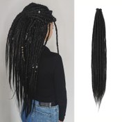 Resim 24 İnç Dreadlock Örgüler, 10'lu Paket, 0.6 cm Genişlikte, El Yapımı Uzun Sahte Dreadlocks, Kadınlar İçin İpli Sentetik Saç Uzatma 