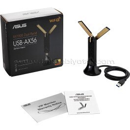 Resim Asus USB-AX56 AX1800 Wi-Fi 6-USB 3.2 Gen1 Kablosuz Ağ Adaptörü (Oyunculara Özel) (USB-AX56) 
