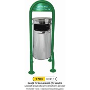 Resim Arı Metal Bahçe Çöp Kovası Paslanmaz Kovalı 